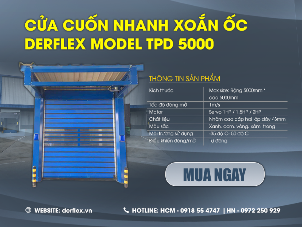 Thông Số Cửa Cuốn Nhanh Xoắn Ốc Derflex Model TPD 5000