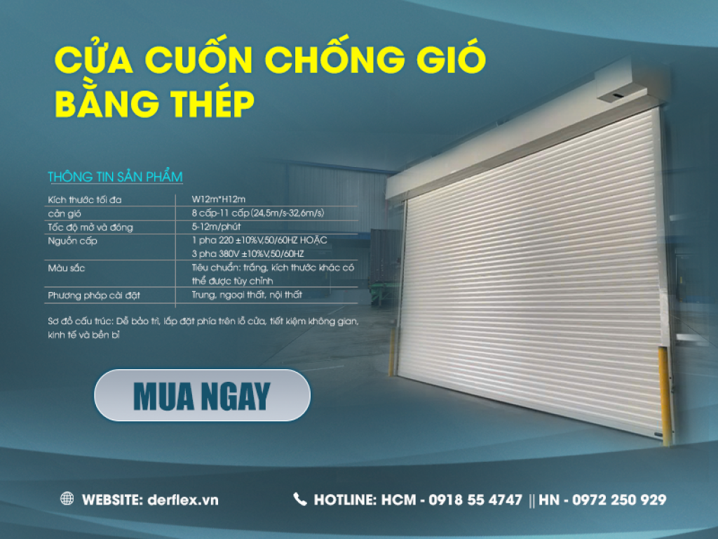 Thông Số Cửa cuốn chống gió bằng thép