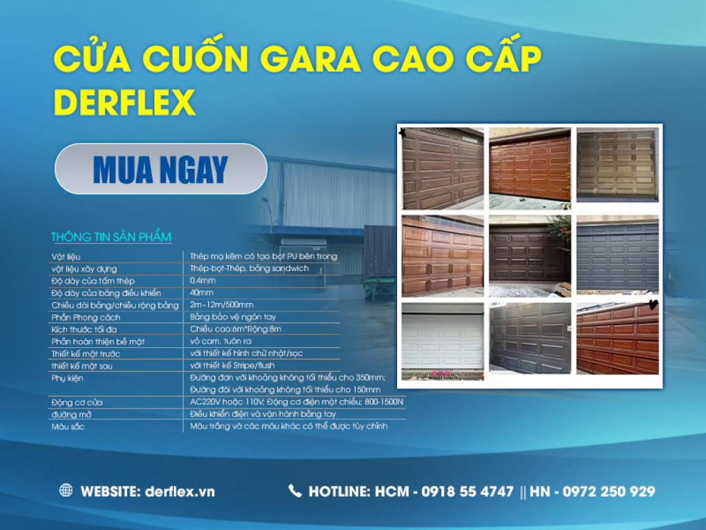 Thông Số Cửa cuốn gara cao cấp derflex