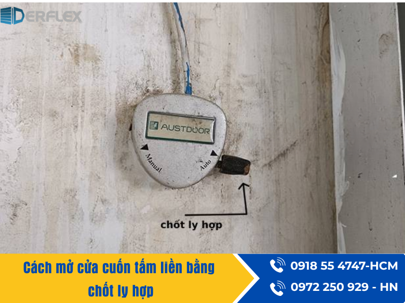 Cách mở cửa cuốn tấm liền bằng chốt ly hợp Cách mở cửa cuốn tấm liền bằng chốt ly hợp