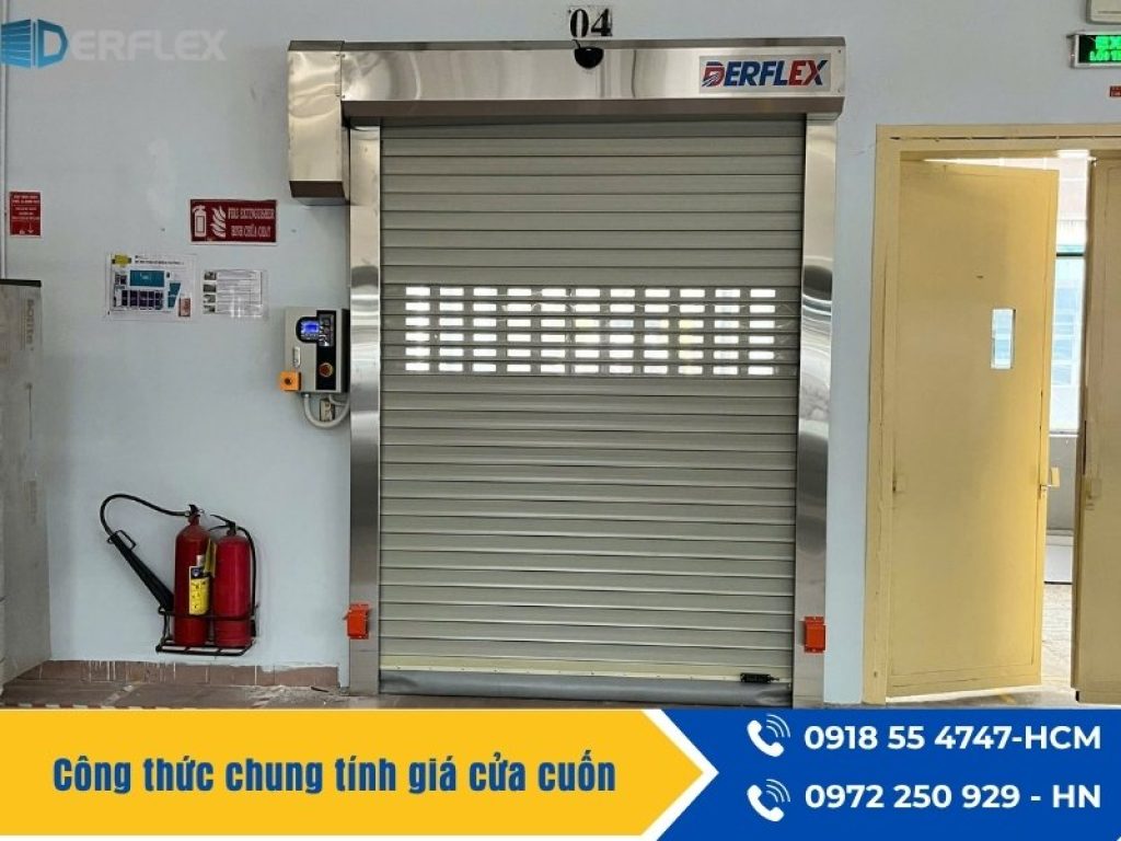 Công thức chung tính giá cửa cuốn